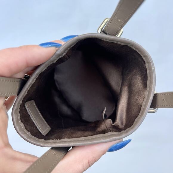 Louis Vuitton Bucket Bag Satchel Gray Satin Mini Handbag Silver Hardware Rare - Picture 8 of 13